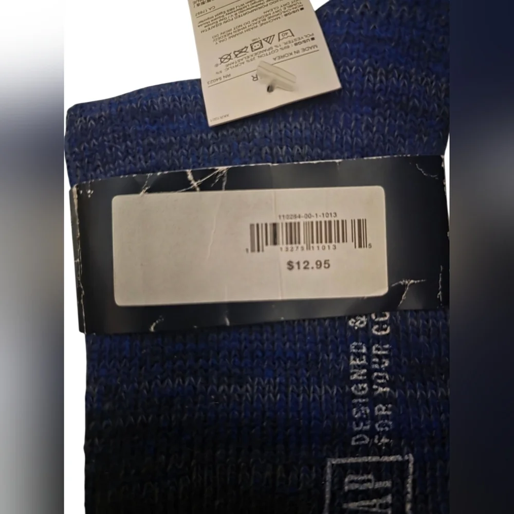 Gap Men's Blue and Red Striped Boot Socks